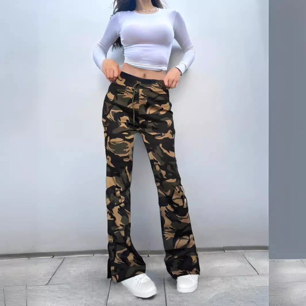 Split Trousers Street Trend Women's Casual Pants by GJG Denim