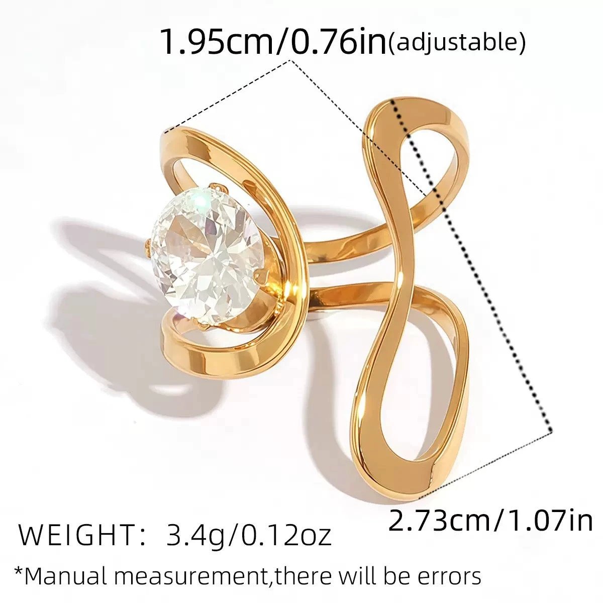 Retro Titanium Steel Ring Niche High-End Square Zircon Stainless Steel Jewelry Cross-Border Hot-Selling by GJG Denim