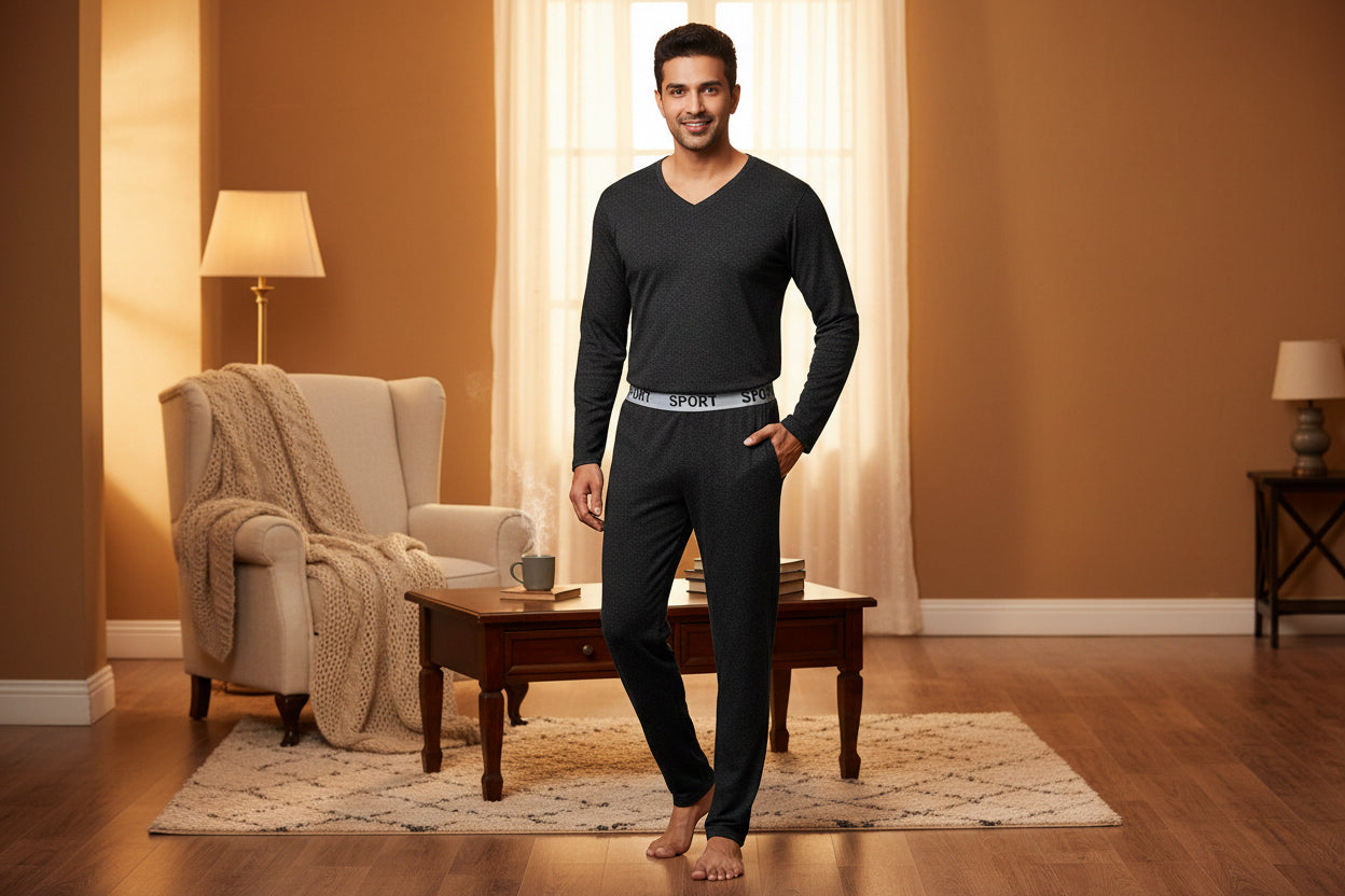 Men's Thermal Pajamas Set by GJG Denim