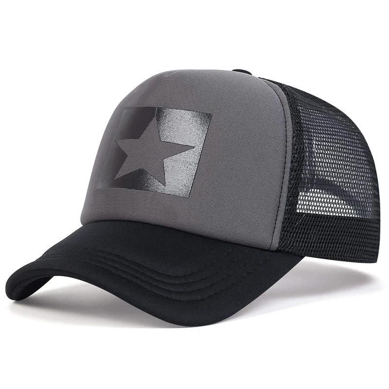 Five-pointed Star Letter Printed Sponge Baseball Hat by GJG Denim