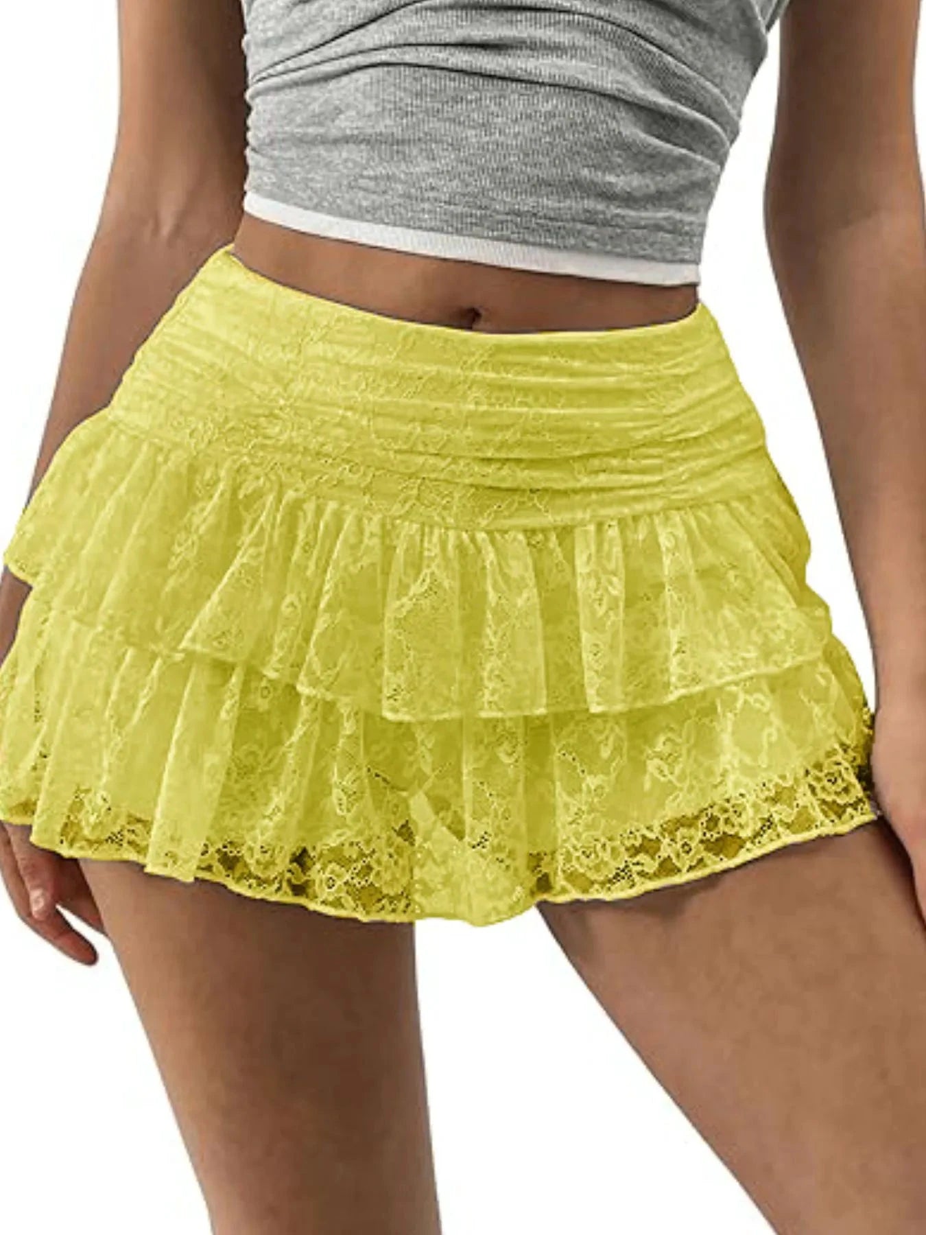 Lace Layered Mini Skirt by Lady Ros