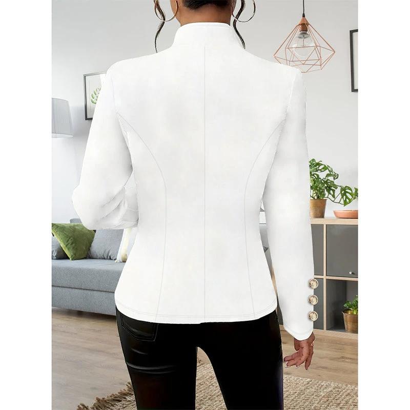 Women Casual Blazers Long Sleeve Business Outerwear Slim Fitting Single Breasted Jacket by GJG Denim