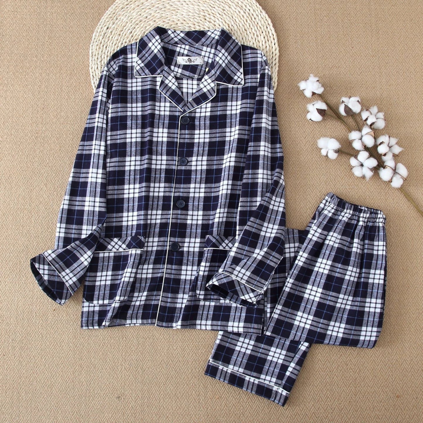 Men's Warm Cloth Flannel Pajama Set by GJG Denim