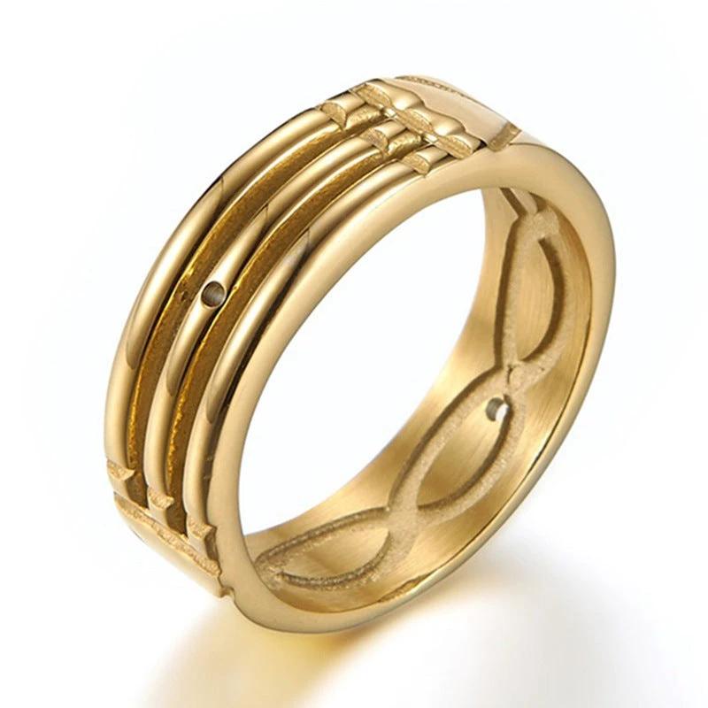 Simple And Fashionable Silver Gold Festive Ring For Men by GJG Denim