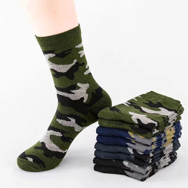 Men's Camoflauge Polyester Cotton Tube Socks by GJG Denim