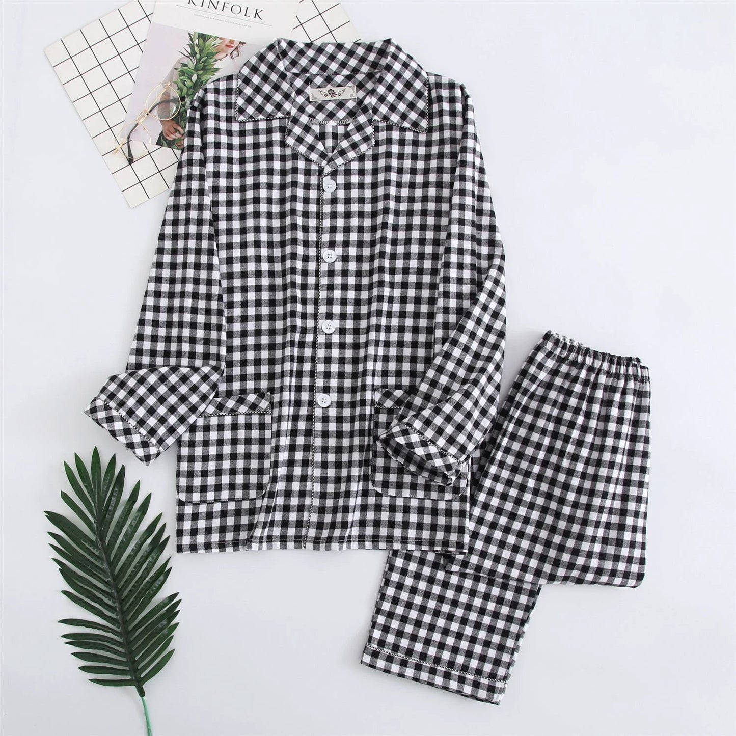 Men's Warm Cloth Flannel Pajama Set by GJG Denim