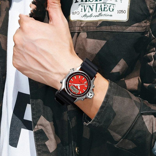 Sports Multifunctional Outdoor Waterproof Large Dial Watch For Men by GJG Denim