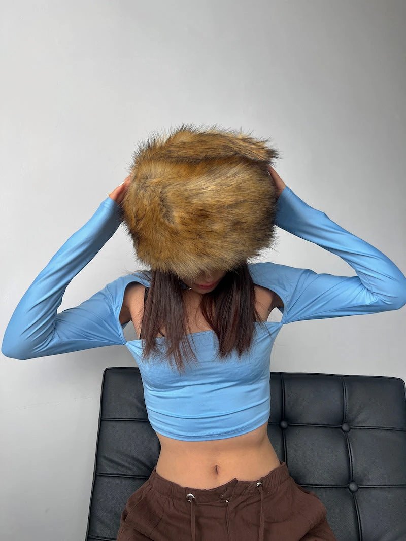 Stylish Padded Round-Top Fleece Hat For Women by GJG Denim