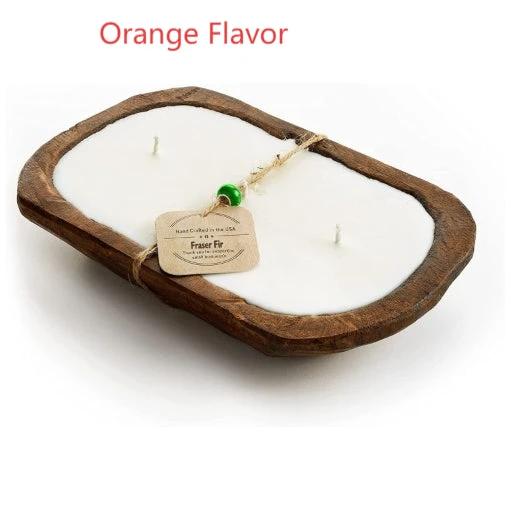 Retro Lavender Wooden Basin Candles Three Wick Aromatherapy Candle by GJG Denim