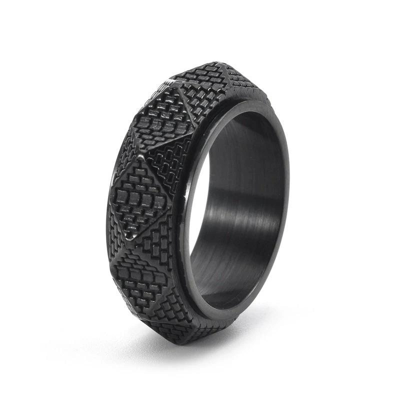 Titanium Steel Pyramid Men's Ring by GJG Denim