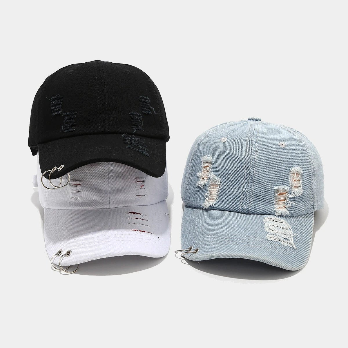 Men's Retro Street Peaked Baseball Hat by GJG Denim