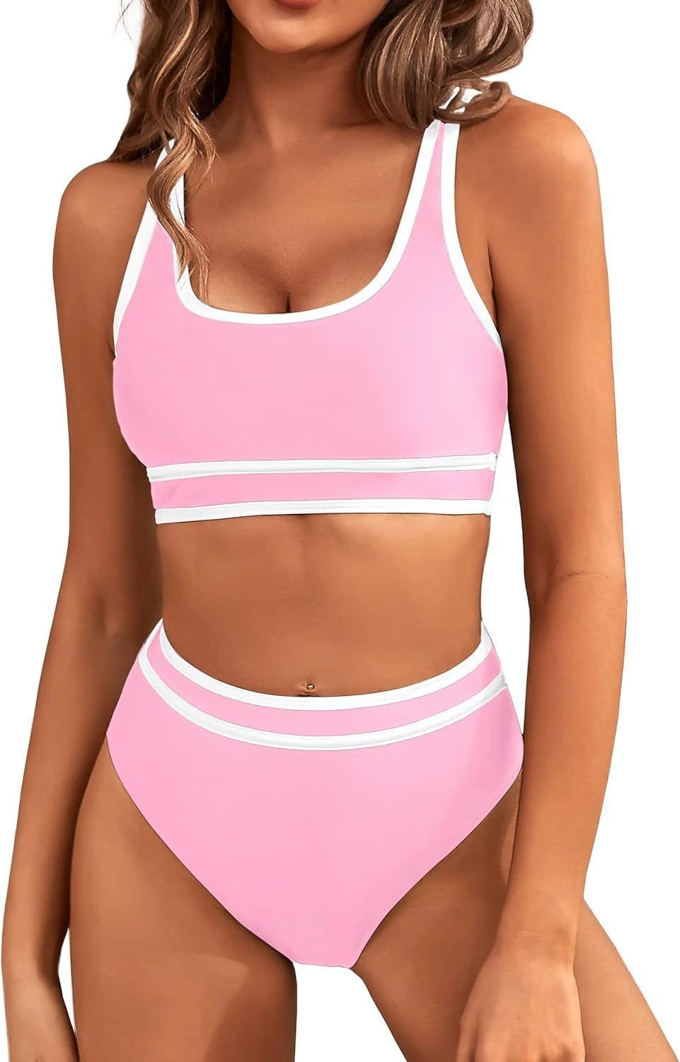 Bikini Tight-fitting Solid Color Swimsuit For Women by GJG Denim