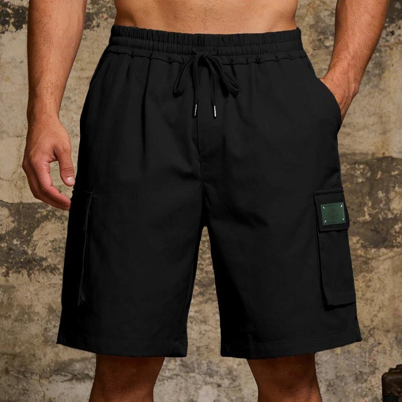 Men's Loose Elastic Casual Multi Pocket Shorts by GJG Denim