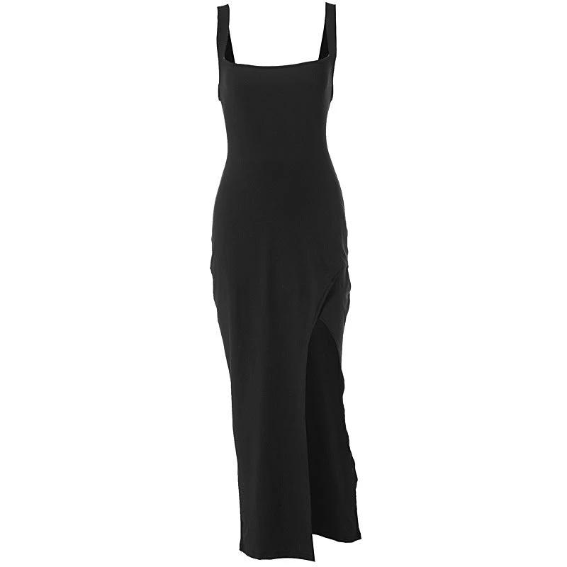 Split Backless Suspender Sheath Women's Clothing Dress by GJG Denim