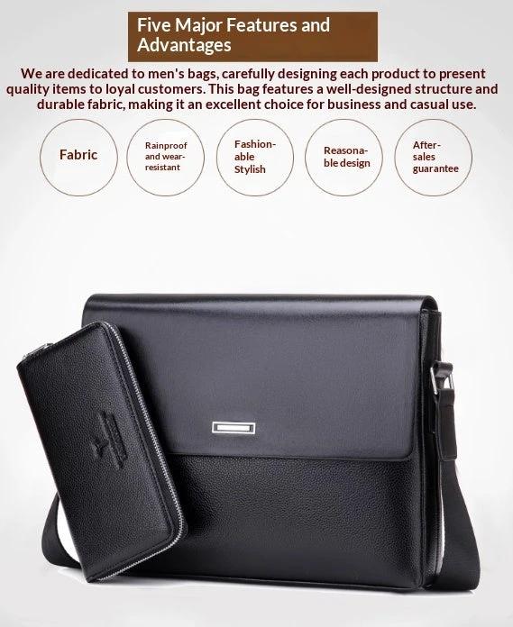 Trendy Men's Business Office And Casual Large-capacity Leather Bag by GJG Denim