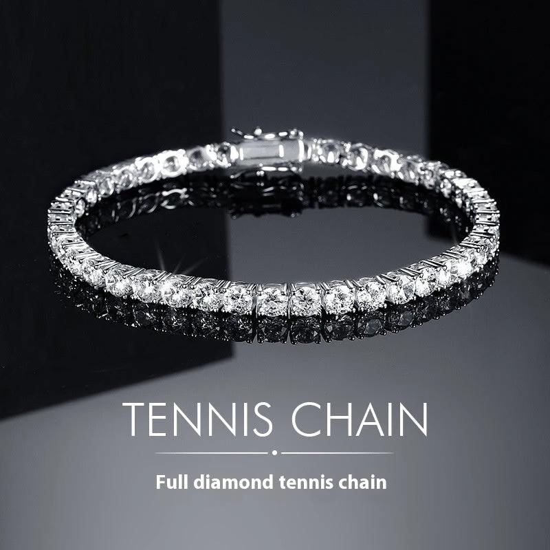 Classic 18K Gold Electroplated Zircon High-grade Tennis Full Diamond like Bracelet by GJG Denim