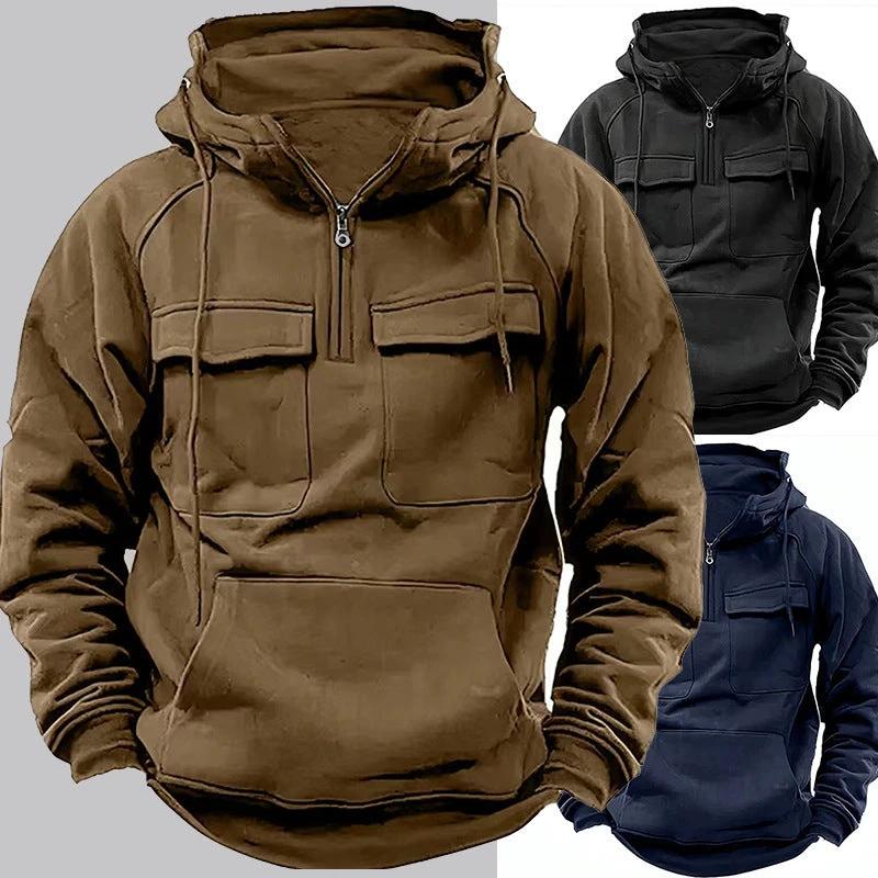 Men's Zip-up Hoodies Sweatshirt With Drawstring And Pocket Design Fashion Casual Sports Sweatshirt by GJG Denim