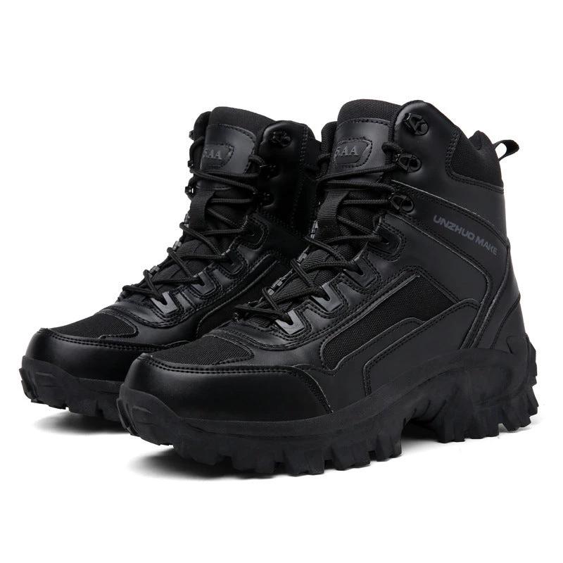 Men's Combat High-top Outdoor Training Combat Hiking Desert Warm Snow Boots by GJG Denim