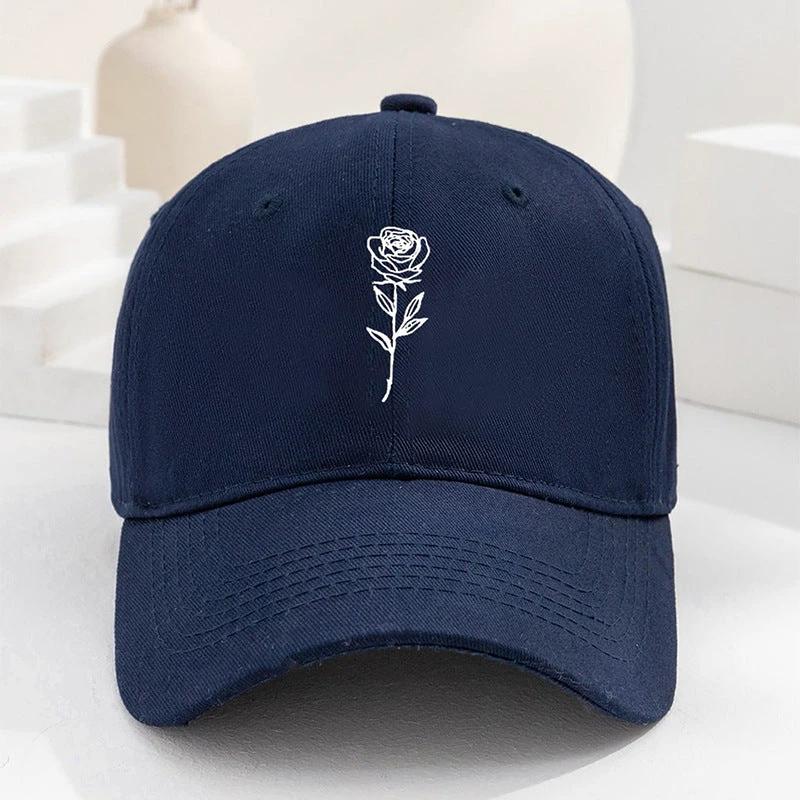 Men's Casual Simple Rose Washed Baseball Cap by GJG Denim