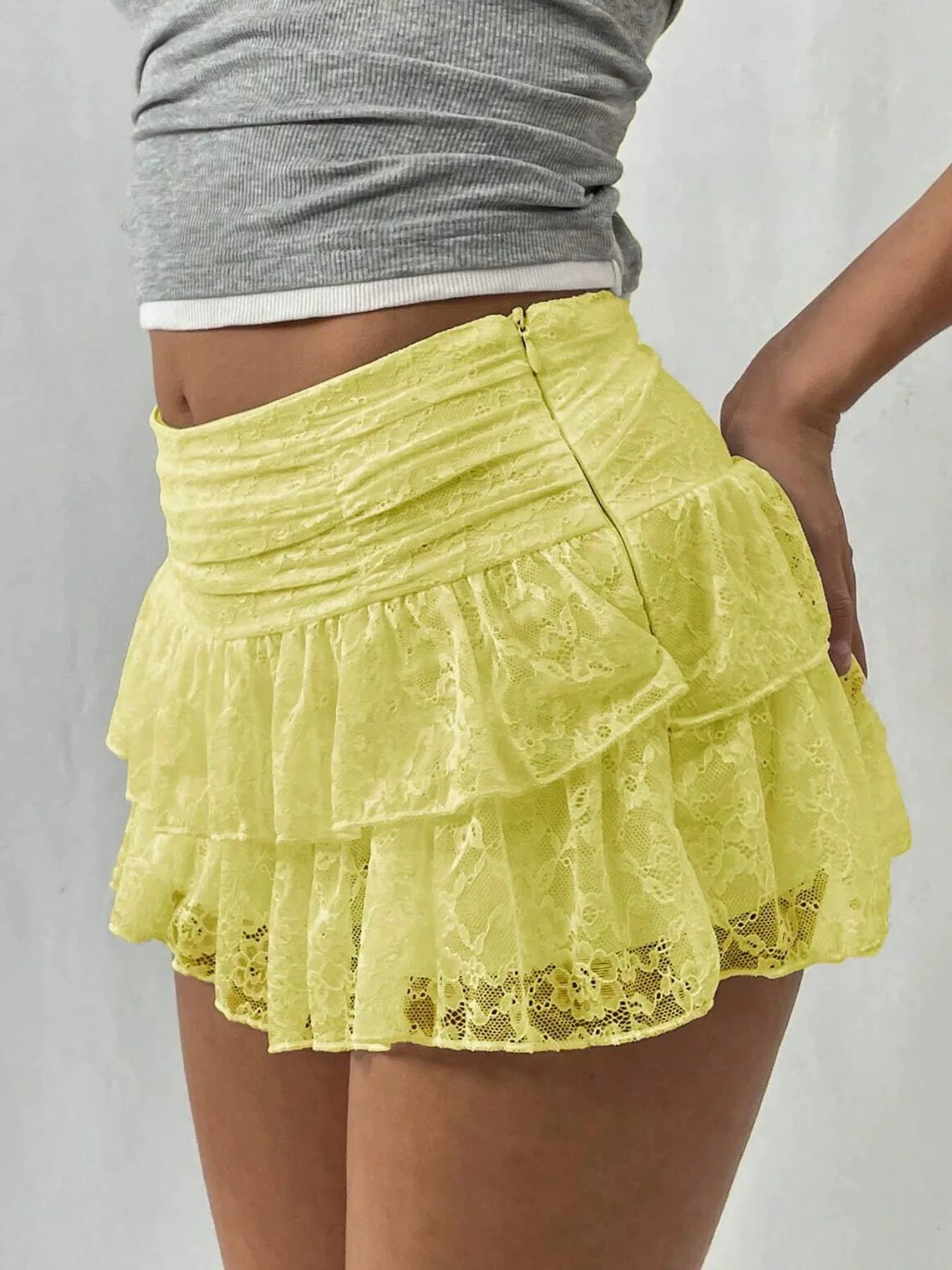 Lace Layered Mini Skirt by Lady Ros