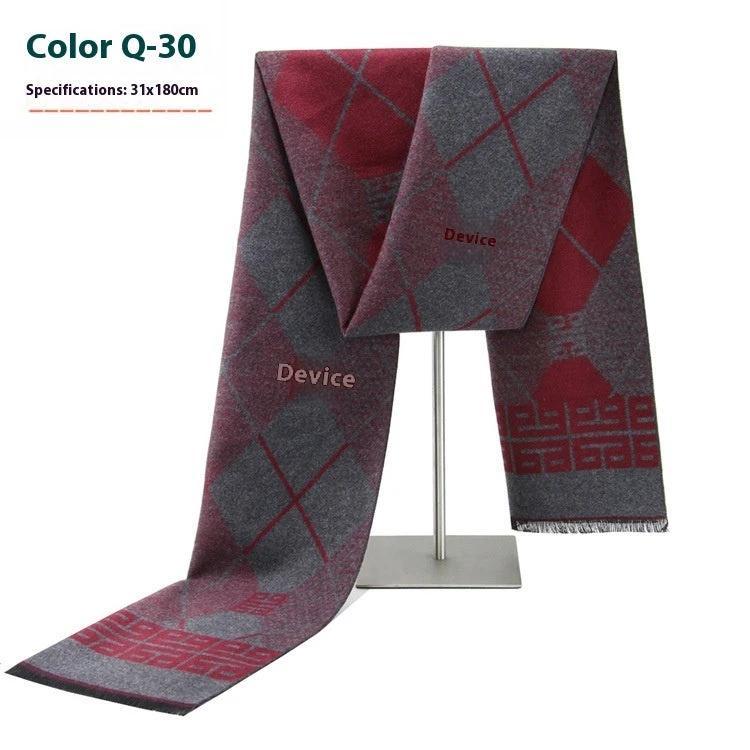 Men's Warm Cashmere-like Striped Scarf by GJG Denim