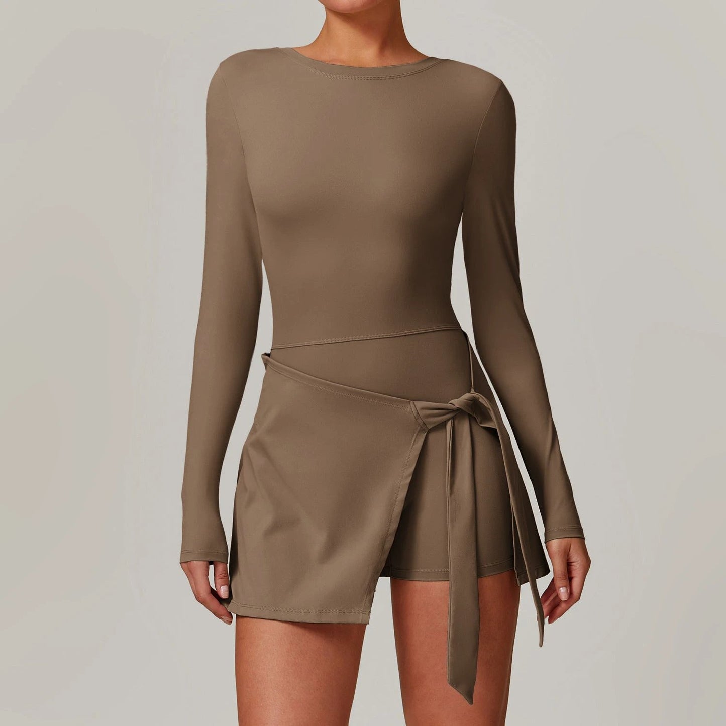 Zechuang Fake Two-piece Anti-exposure Tight Sports Dress by GJG Denim