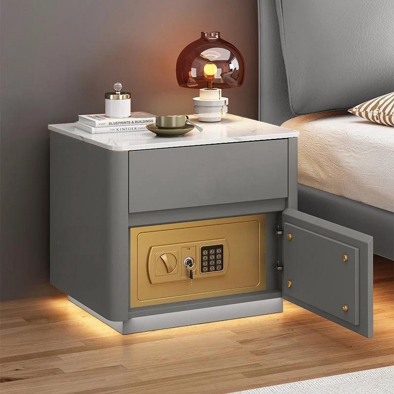 Bedroom Multi-functional Smart Safe Bedside Table Wireless Integrated Charging Safe by GJG Denim