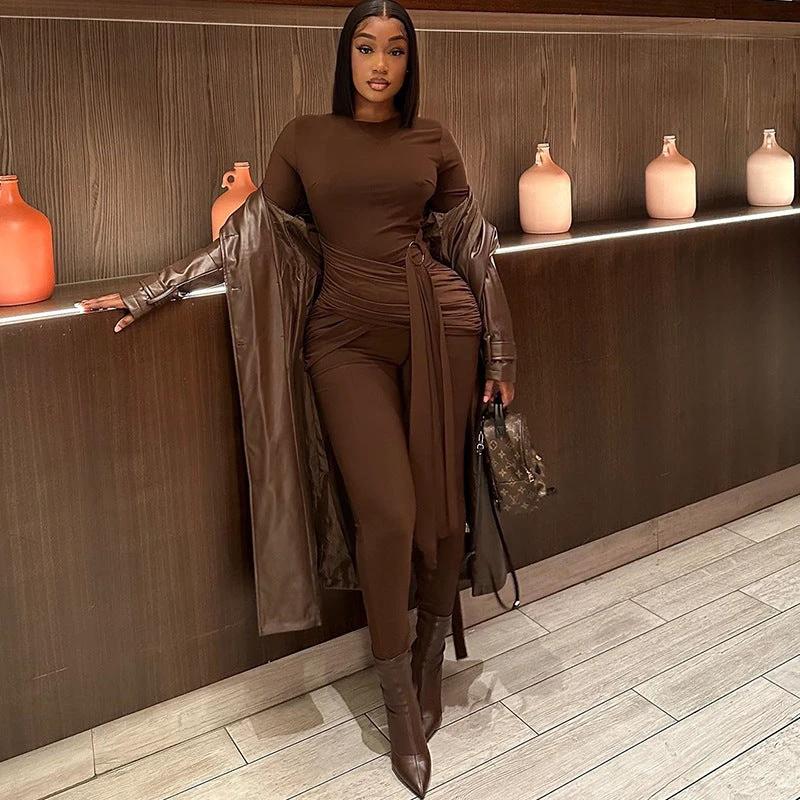 Long Sleeve Tight jumpsuit For Women by GJG Denim
