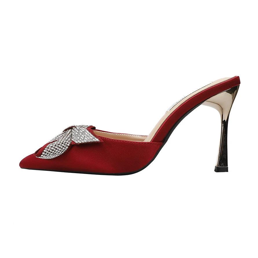 Pointed Toe Pumps Bow Sandals by GJG Denim