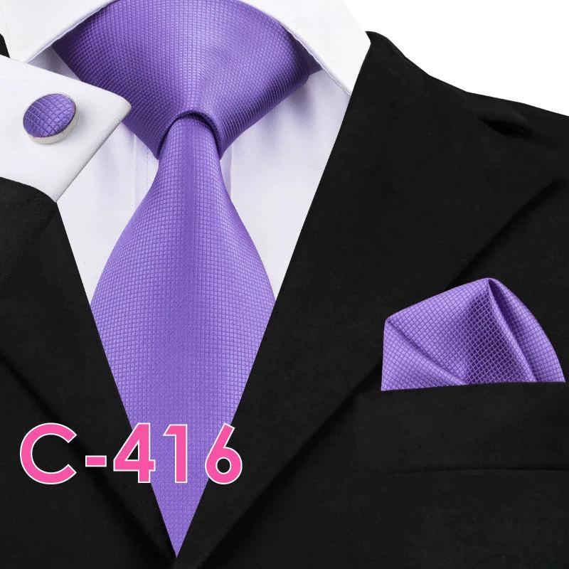 Solid Color Ribbed Collar Tie Set for Men by GJG Denim