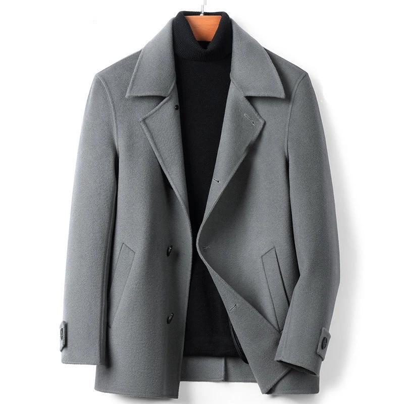 Men's Double-faced Woolen Fashion Coat by GJG Denim