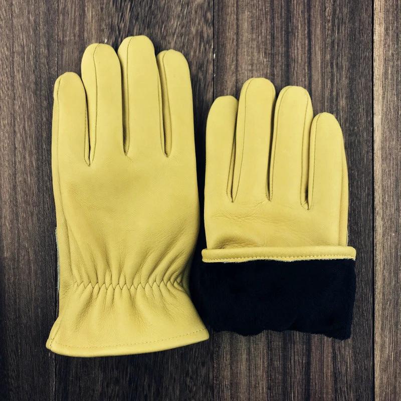 Outdoor Retro Cycling Fleece-lined Warm Gloves For Men by GJG Denim