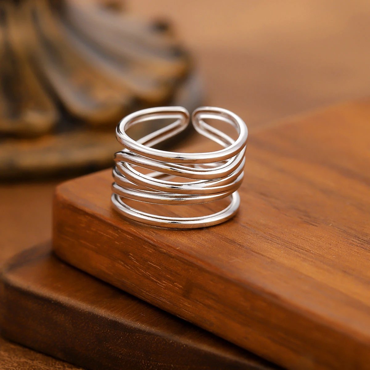 Titanium Steel Ring For Women, Light Luxury Advanced Sense, Niche Design, Open & Gold Plated Stainless Steel Fashion Ring by GJG Denim