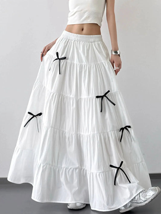 Tiered Bow Maxi Skirt by Lady Ros