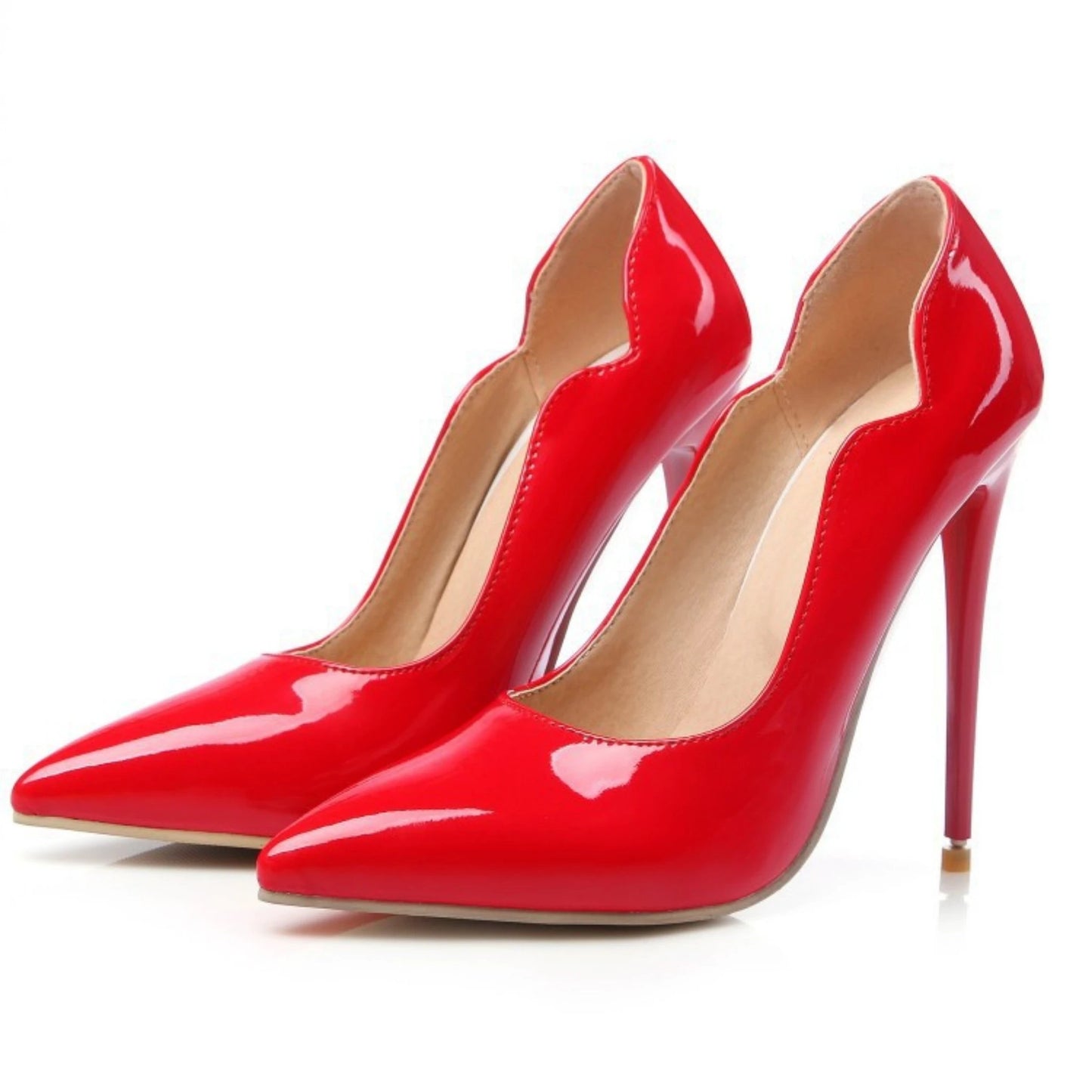 Sexy High-heeled Stiletto Patent Leather Pumps by GJG Denim