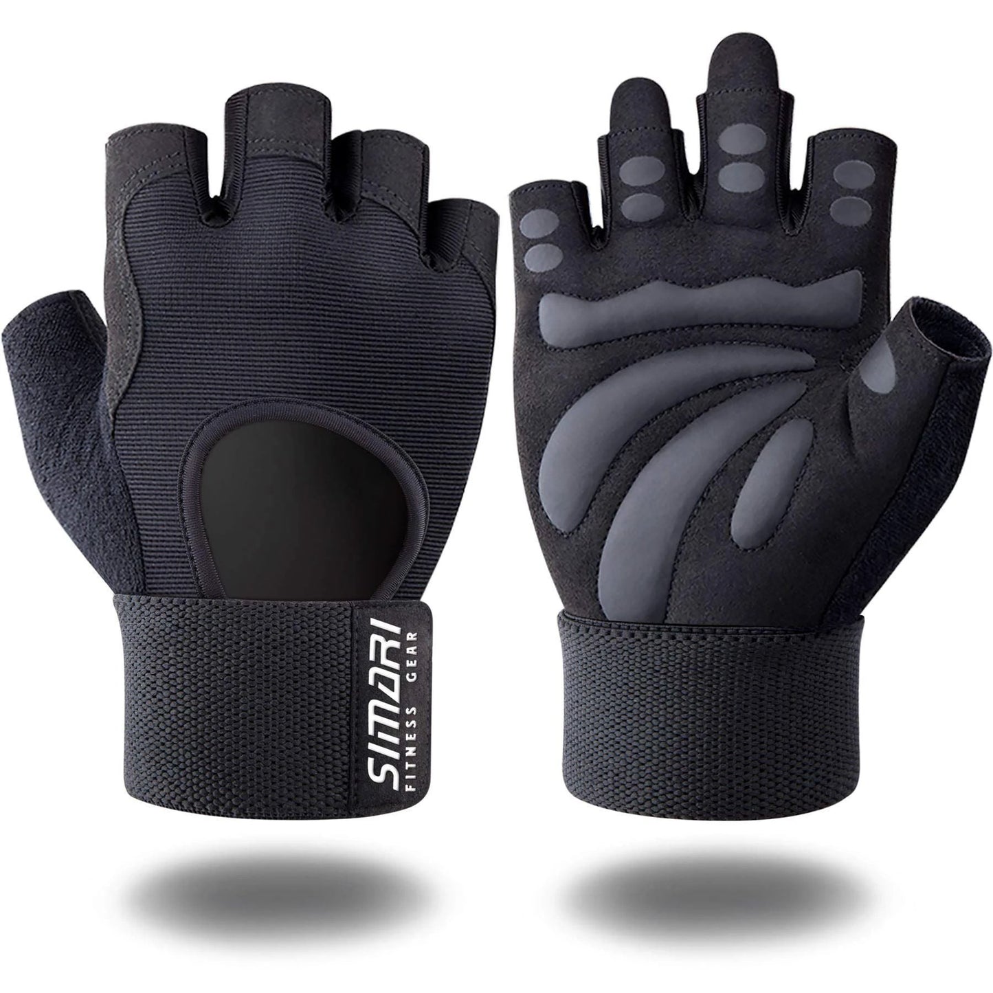 Men's Simplicity All-Match Sports Fitness Short Finger Gloves by GJG Denim