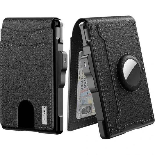 Men's Card Holder Large Capacity Flip Carbon Fiber Metal Cartridge by GJG Denim
