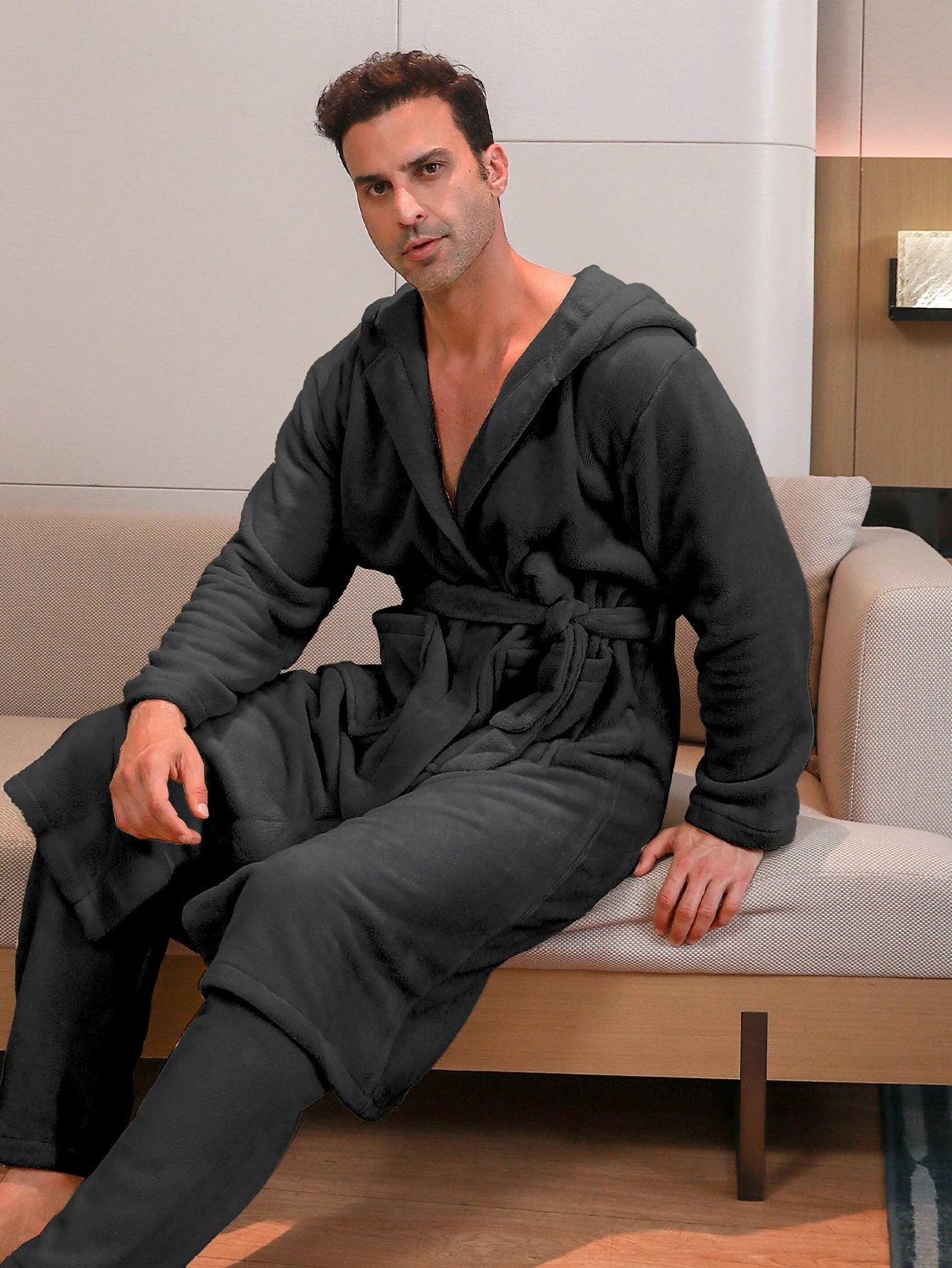 Long Sleeve Trousers Men's Pajama Set by GJG Denim