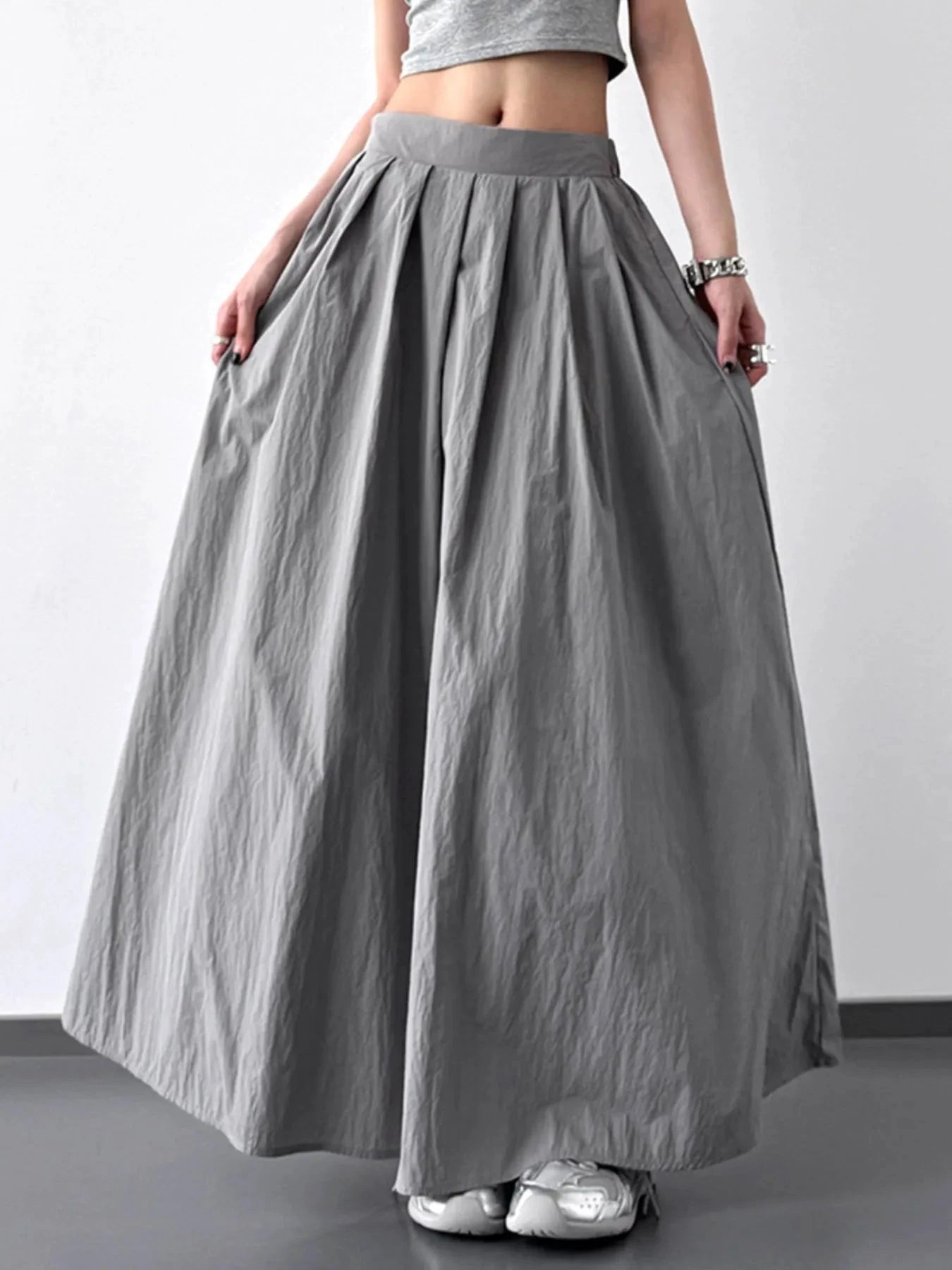 Pleated Linen Maxi Skirt by Lady Ros