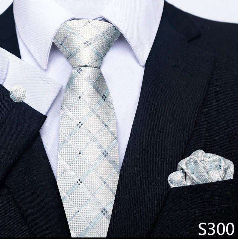 Men's Creative All-match Business Formal Wear Tie Scarf Cufflink Set by GJG Denim
