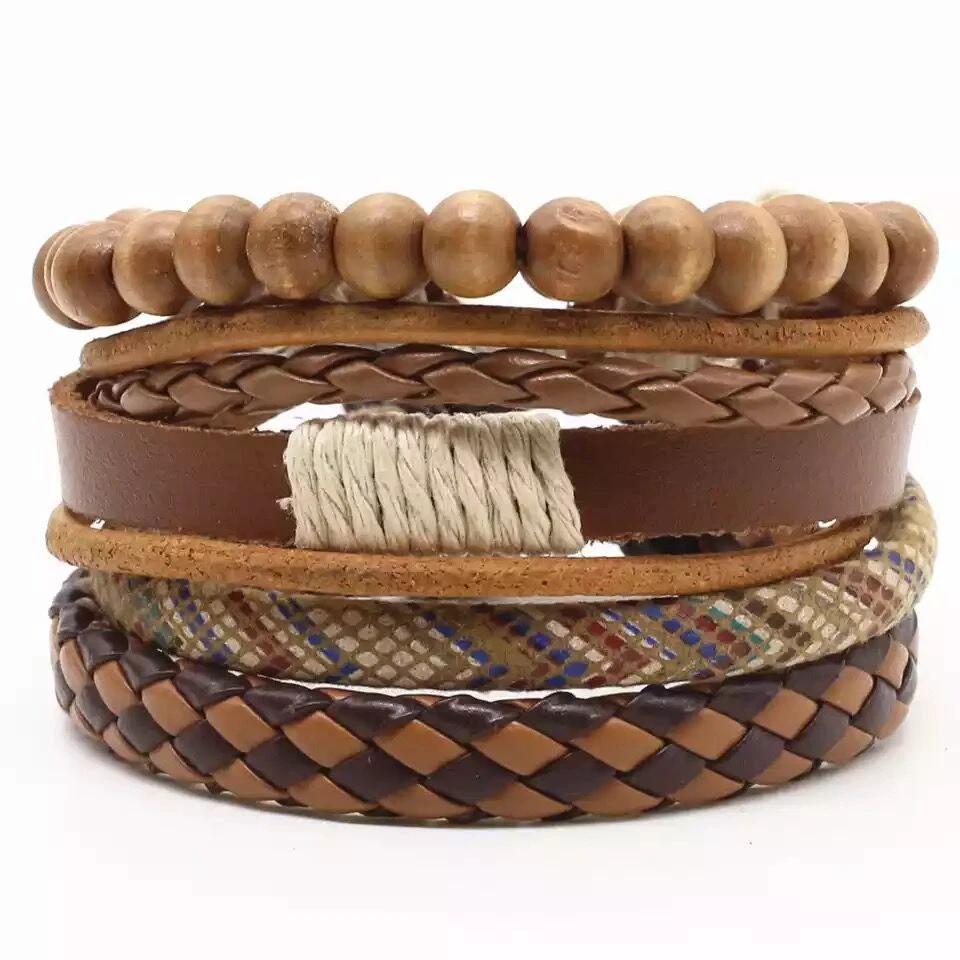 Men's Multi-layer Bracelet Set Vintage-style by GJG Denim
