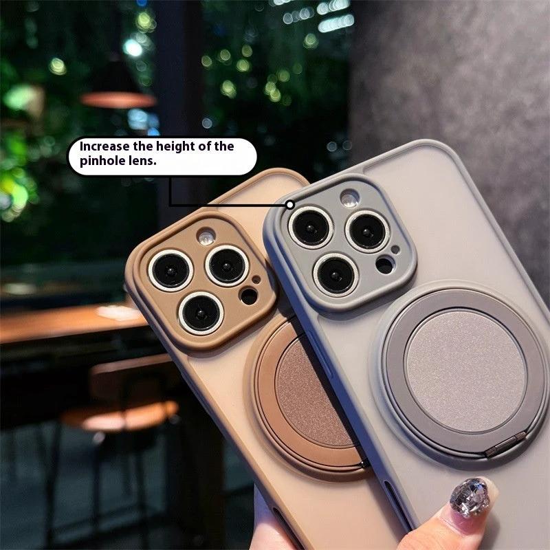 Skin-sensitive Magnetic Rotating Bracket Frosted Drop-resistant Phone Case by GJG Denim