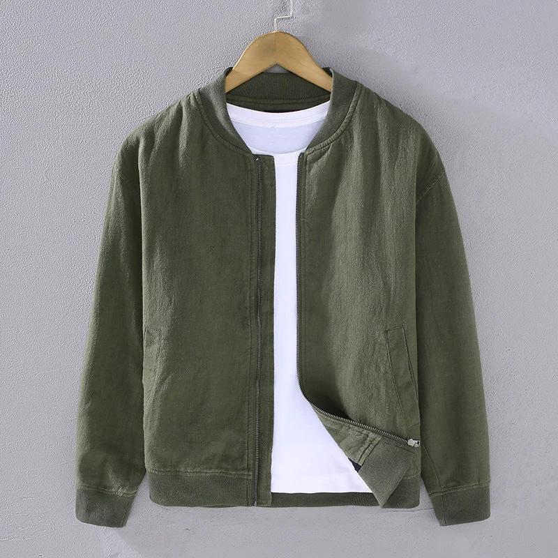 Men's Fashion Retro Ramie Casual Loose Jacket by GJG Denim