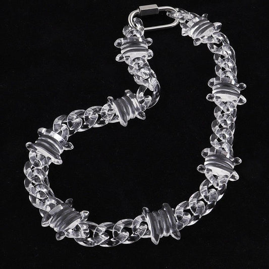 Metal Safety Buckle Chain Necklace For Men by GJG Denim