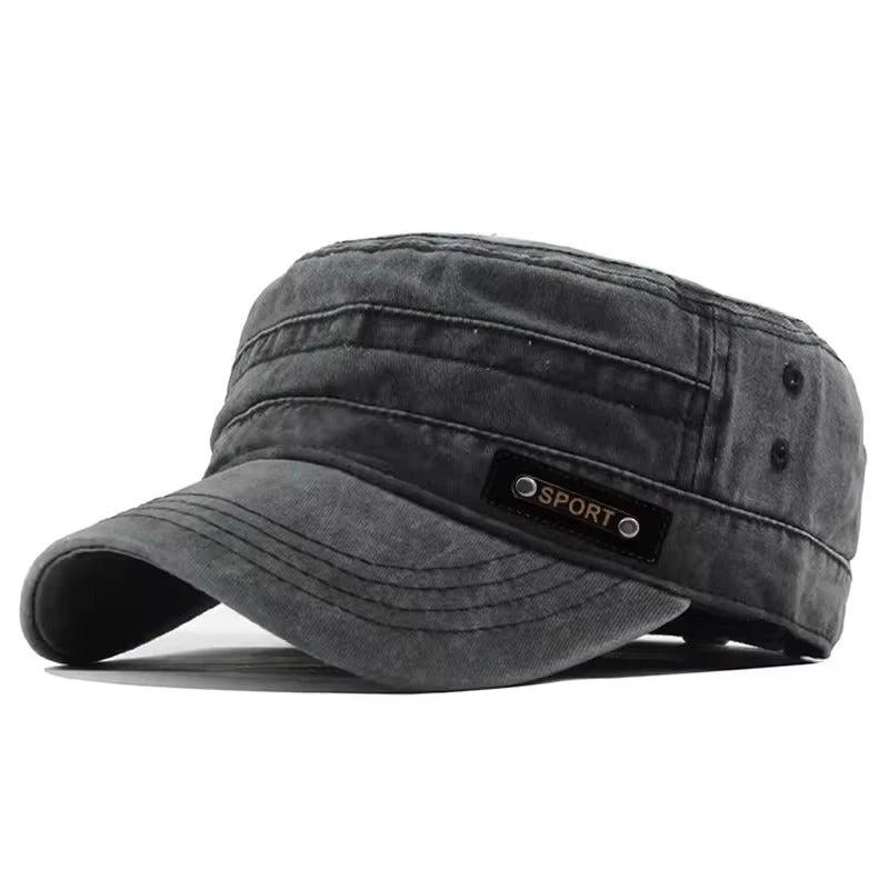 Flat-brim Sunshade Baseball Cap Outdoor Breathable Distressed Hat For Men by GJG Denim