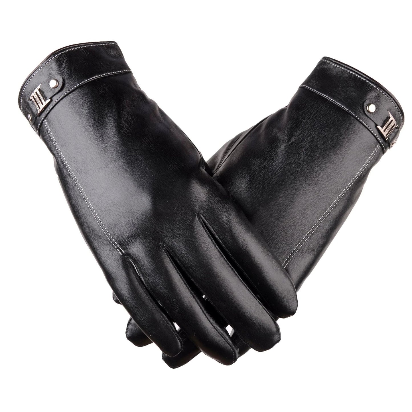 Men's Thick Fleece-lined Warm Touch Screen Gloves by GJG Denim