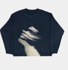 Men's Casual Round Neck Loose Pullover Sweater by GJG Denim