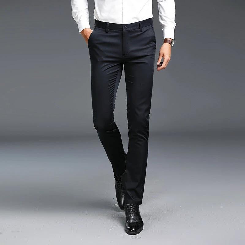 Men's Business Casual Non-ironing Slim Fit Pants by GJG Denim