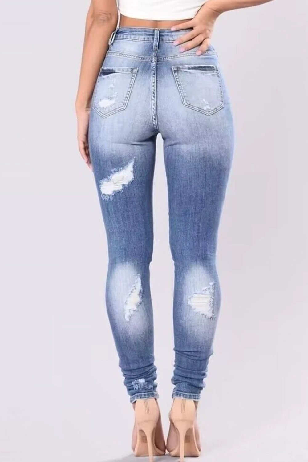 Full Size Distressed Skinny Jeans Plus Size by Lady Ros