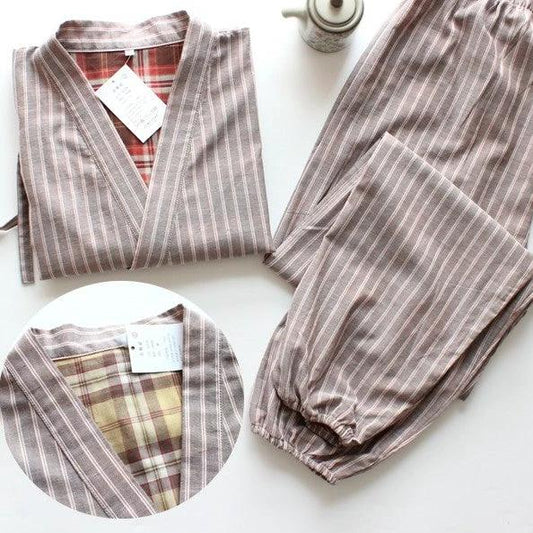 Pure Cotton Gauze Kimono Pajamas For Men by GJG Denim
